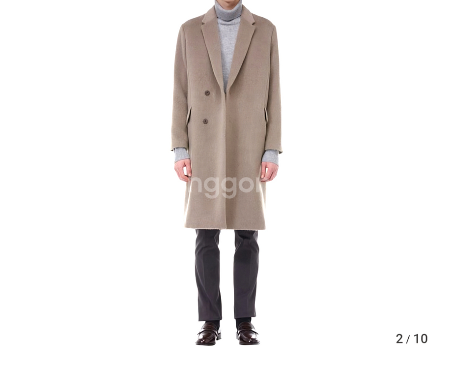 [105, 신품]코모도 알파카 블렌드 롱코트 브라운--1