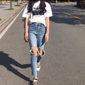 일자핏 9부 팬츠