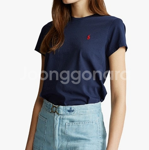 폴로 랄프로렌 베이직 남녀공용 라운드 반팔 티셔츠--5