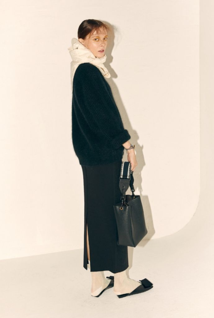 제이청 J.chung lego 누빔 패딩 머플러 어부바 케이프 숄 목도리 아이보리 퀼팅 이미지