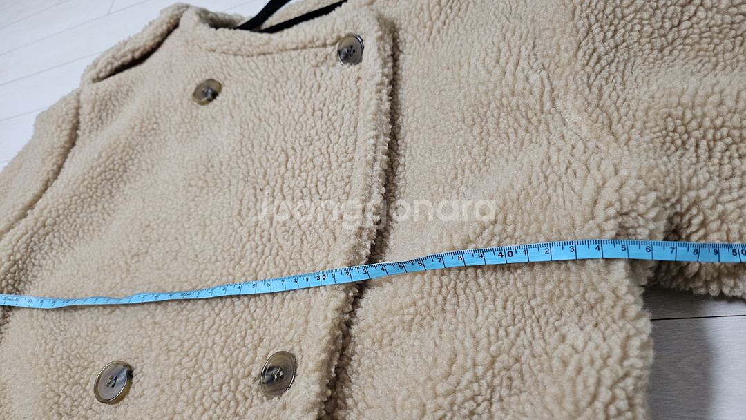 여성-양털 에코퍼 뽀글이 반코트 하프코트 (베이지)--2