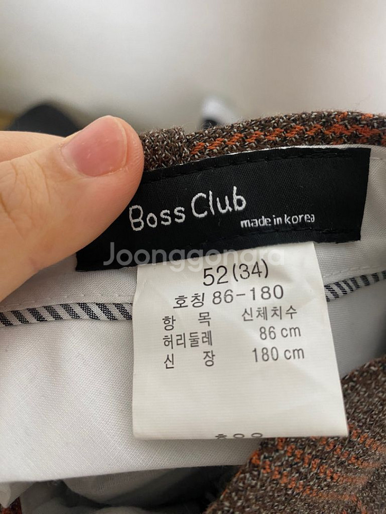 (옷장정리) 보스클럽 정장 XL 체크무늬--2