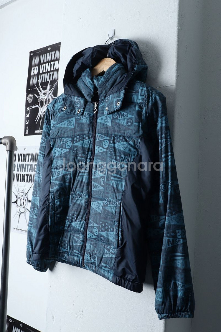 W(S-M) 먼싱웨어 패딩 점퍼자켓 네이비 경량--0