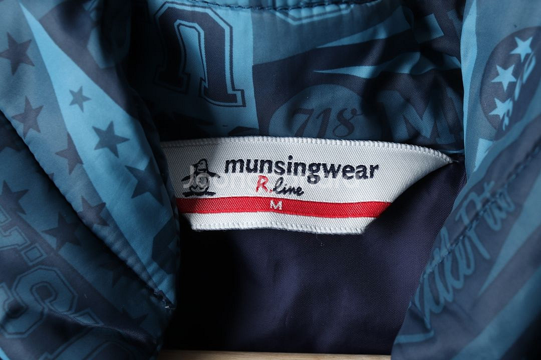 W(S-M) 먼싱웨어 패딩 점퍼자켓 네이비 경량--4