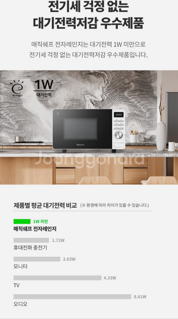 매직쉐프 무회전 플랫 전자레인지 전자파차단--4