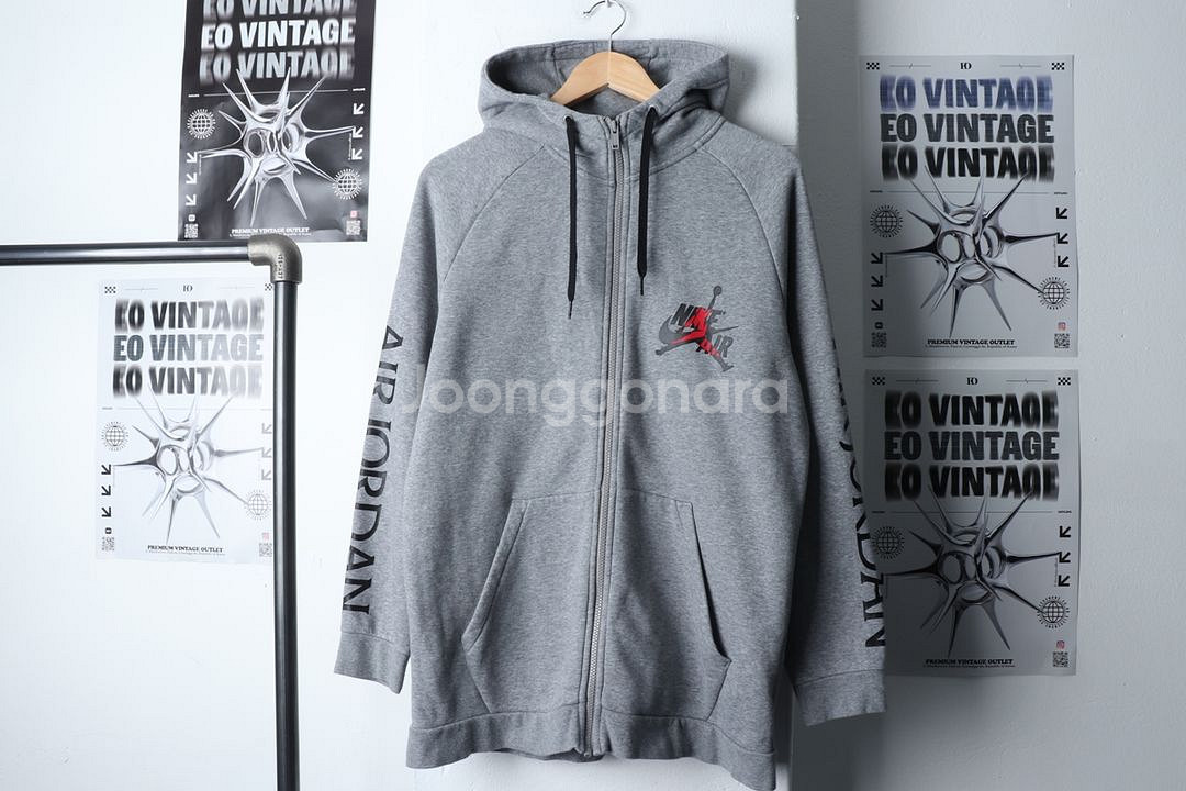 (M-XL) 조던 후드집업 그레이 기모--1