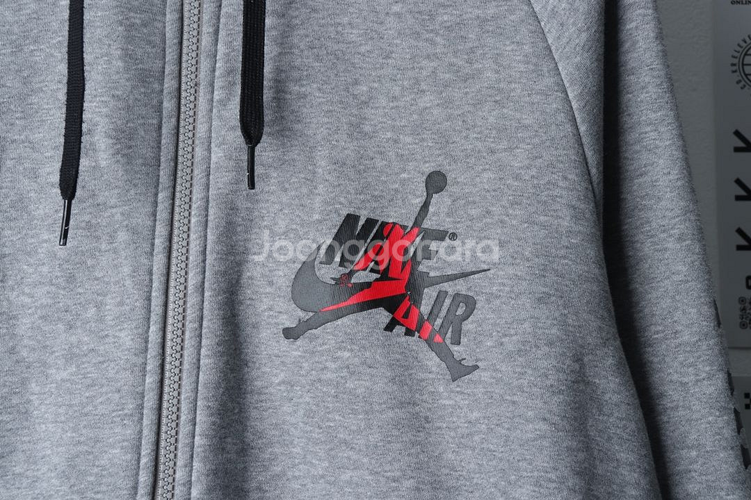 (M-XL) 조던 후드집업 그레이 기모--4