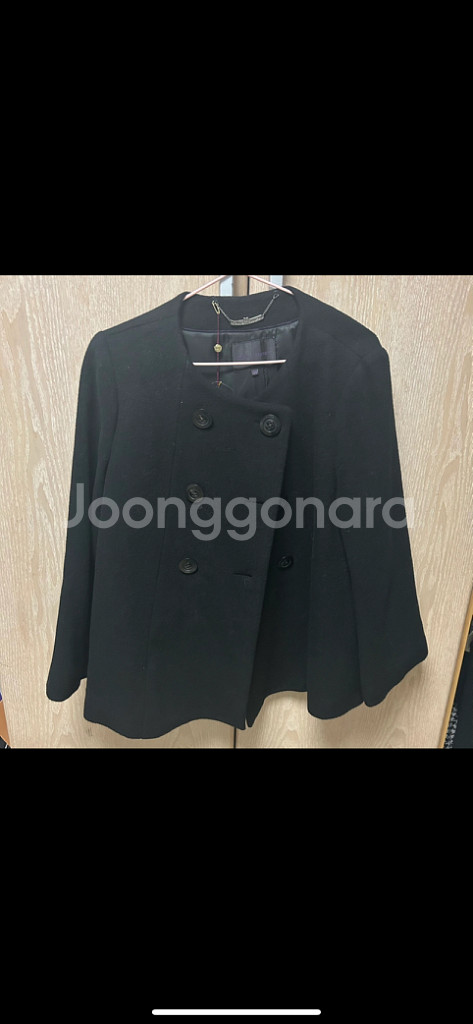 올리비아로렌 블랙 케이프 숏 코트 원가 59만 라떼갸루--2