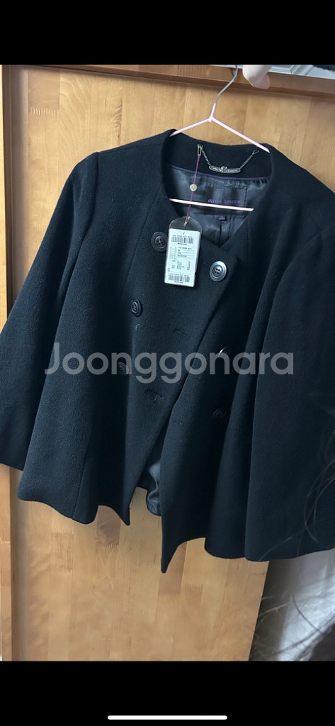 올리비아로렌 블랙 케이프 숏 코트 원가 59만 라떼갸루--1