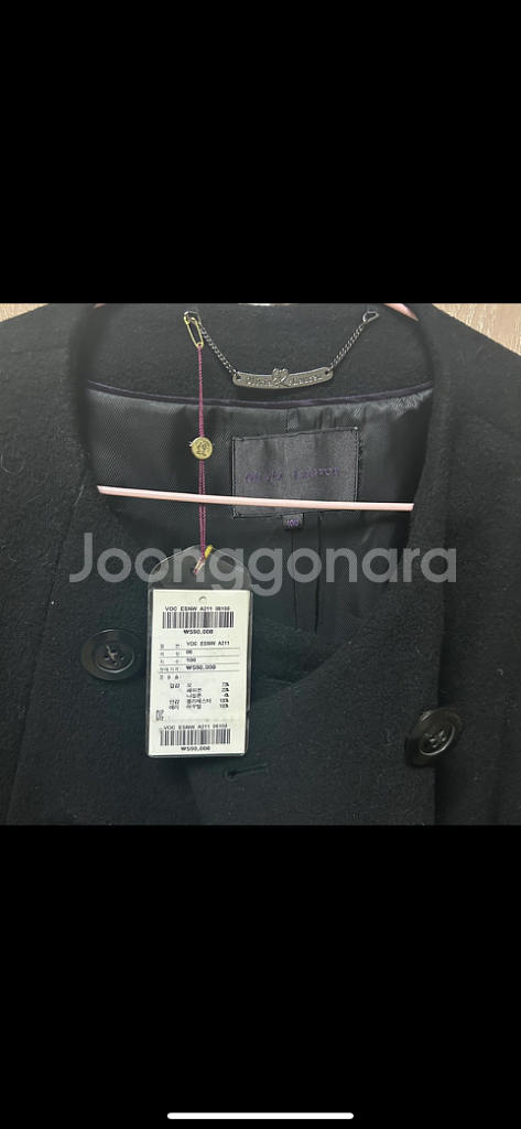 올리비아로렌 블랙 케이프 숏 코트 원가 59만 라떼갸루--3