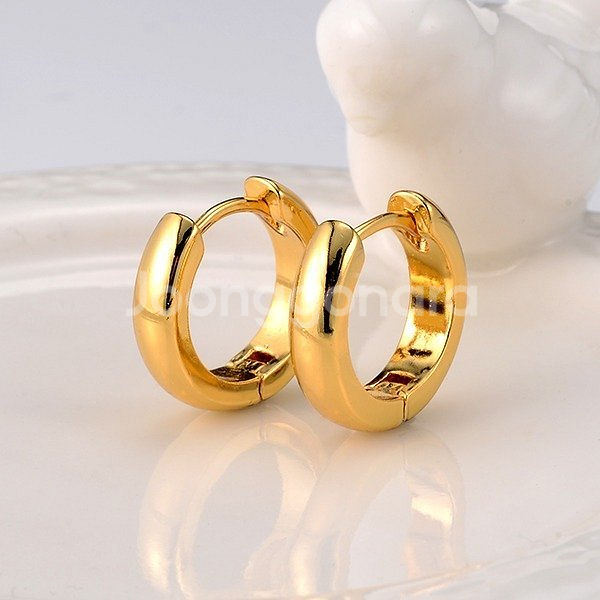 새 골드 18K GF 12mm 귀걸이 데일리 금 선물--2