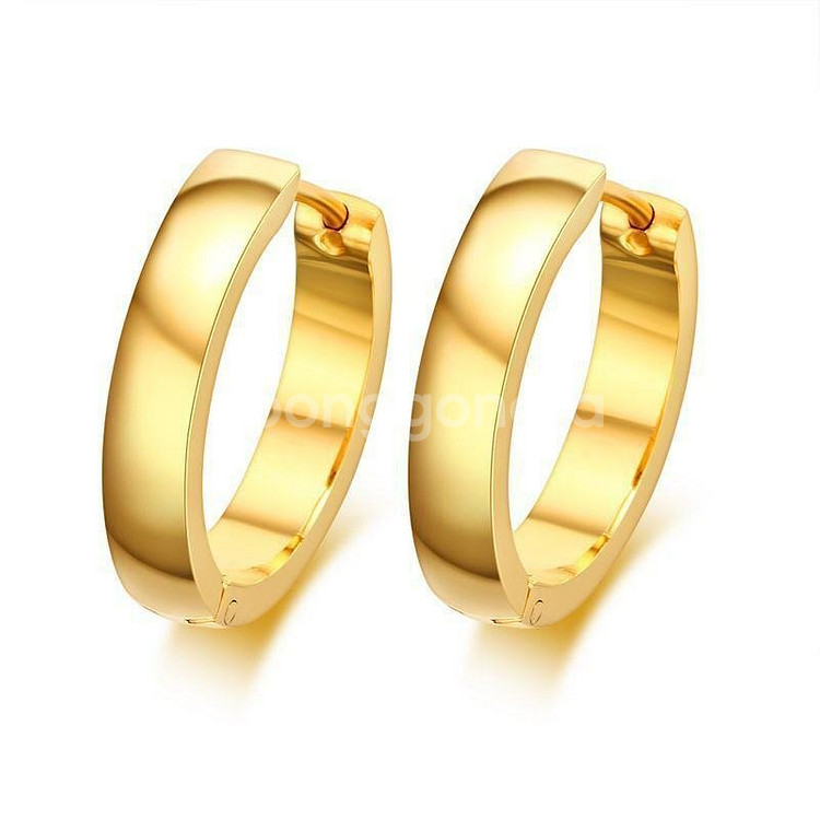 새 골드 18K GF 12mm 귀걸이 데일리 금 선물--3
