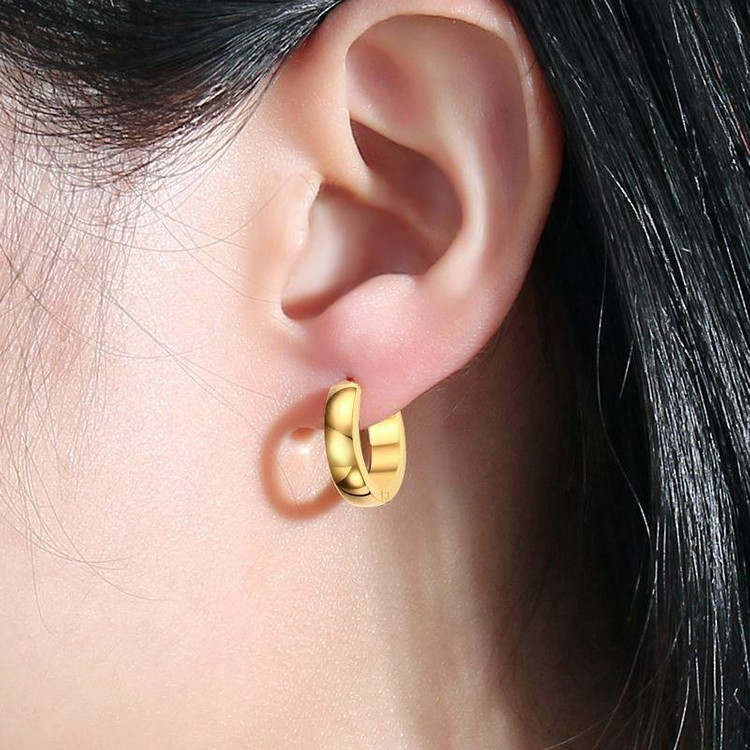 새 골드 18K GF 20mm 귀걸이 데일리 금 선물--1