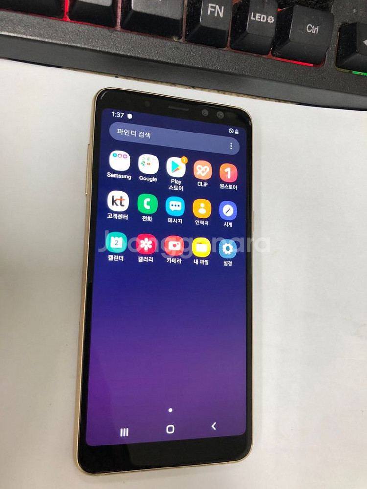 KT 갤럭시A8 2018 골드 AA급 32GB 무잔상--1