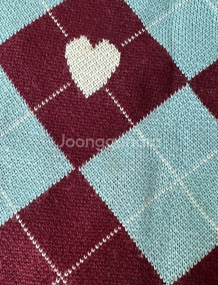 마가린핑거스 하트 아가일 니트 여성니트 55사이즈 ~--3