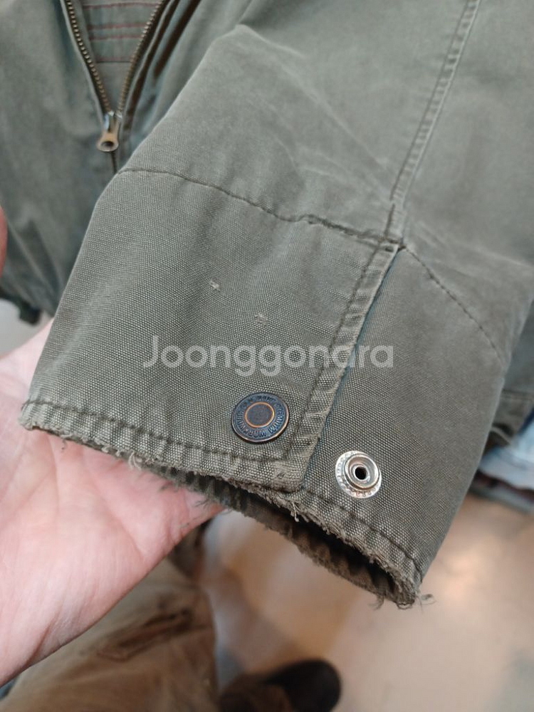 올드스쿨 빈티지 해링턴 코튼 자켓 L--5