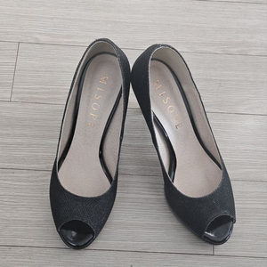 (희귀단종템)미소페 토오픈 8cm힐 235 블랙정장샌들