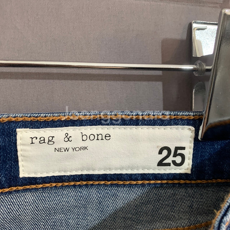 25인치 랙앤본 워싱 스판 부츠컷 플레어 데님 청바지--4