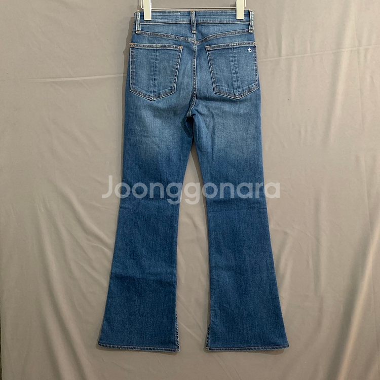 25인치 랙앤본 워싱 스판 부츠컷 플레어 데님 청바지--1