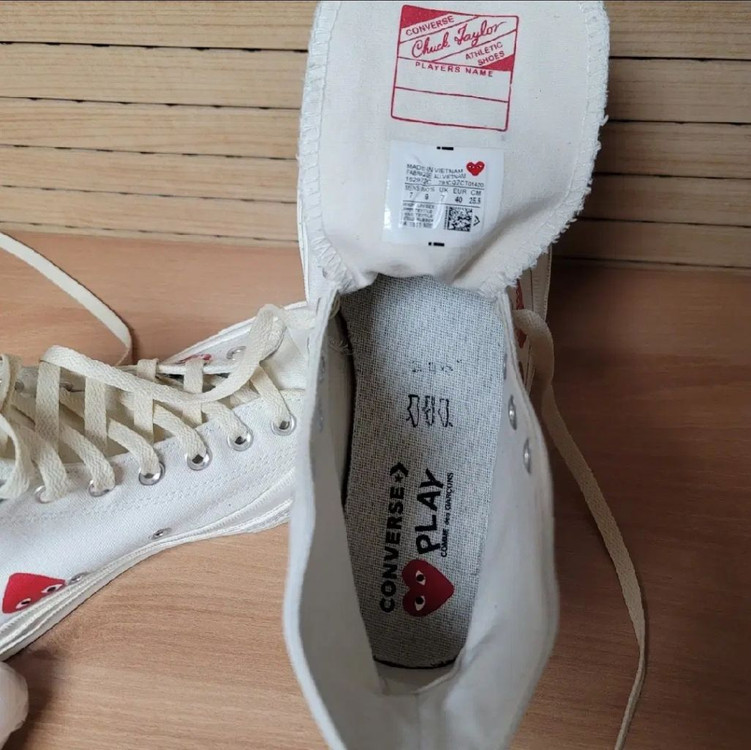 컨버스 꼼데가르송 플레이 오프 하이탑 스니커즈 255 이미지