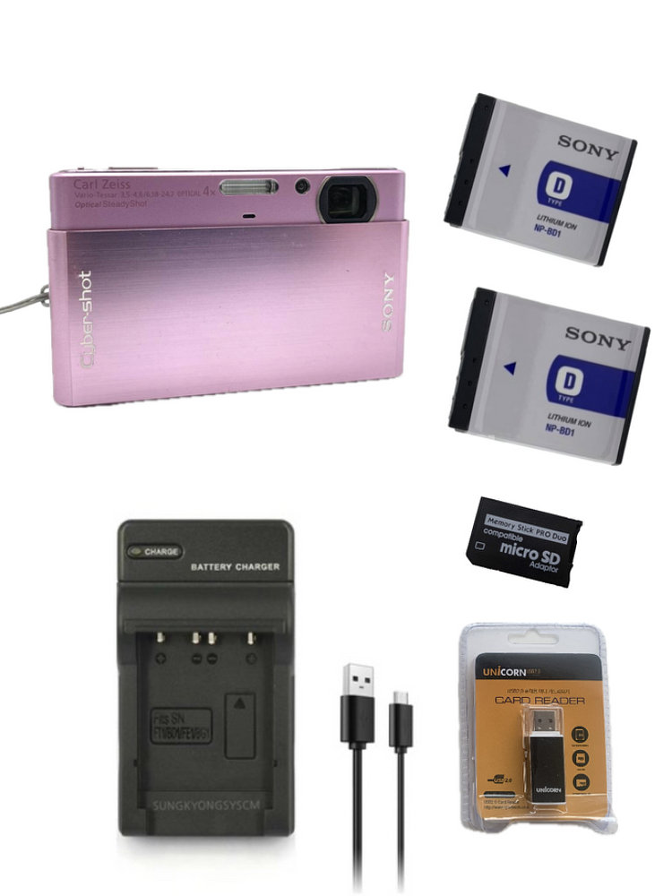 빈티지 디지털 카메라소니 사이버샷 DSC-77 핑크--0