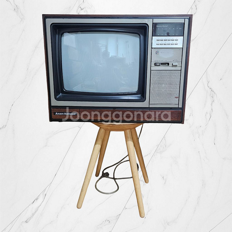 실제로 작동하는 옛날TV+ 의자포함 아남tv 빈티지 레--3