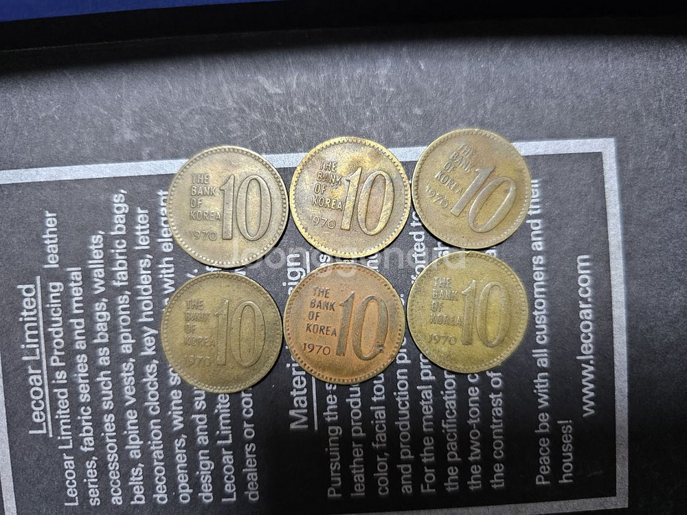 1970년 10원동전 6개--0