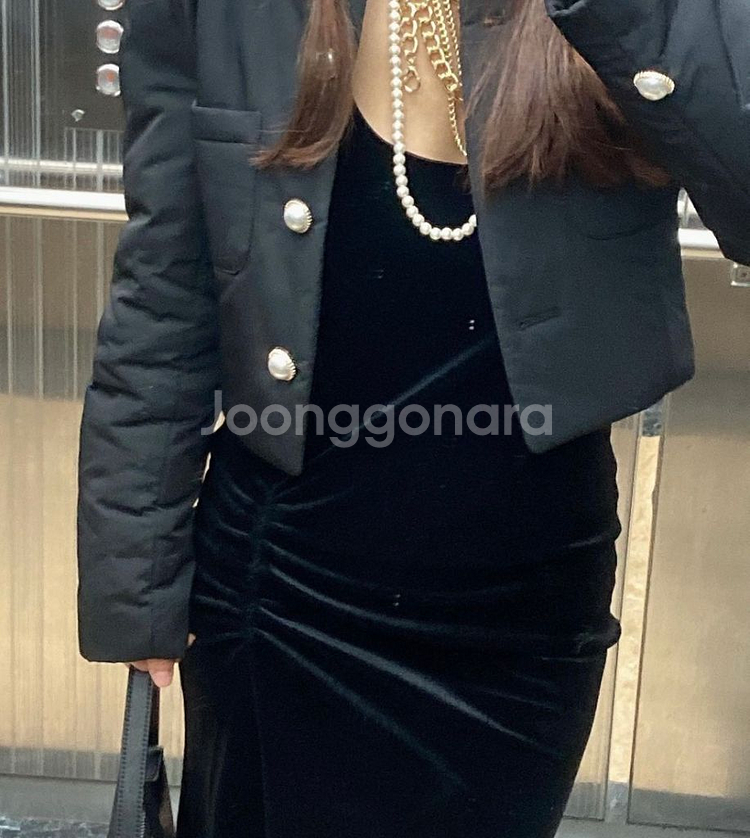 [새상품]유아부미 노카라 크롭 패딩 자켓(블랙S)--2