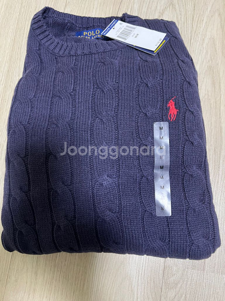 택포 폴로 꽈배기 니트 M,--2