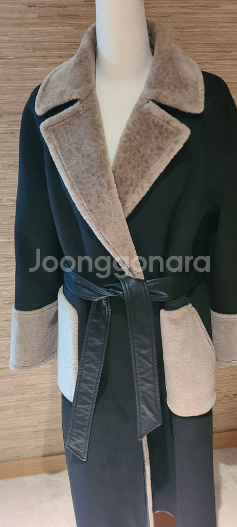 타하리 인조 무스탕 롱코트--5