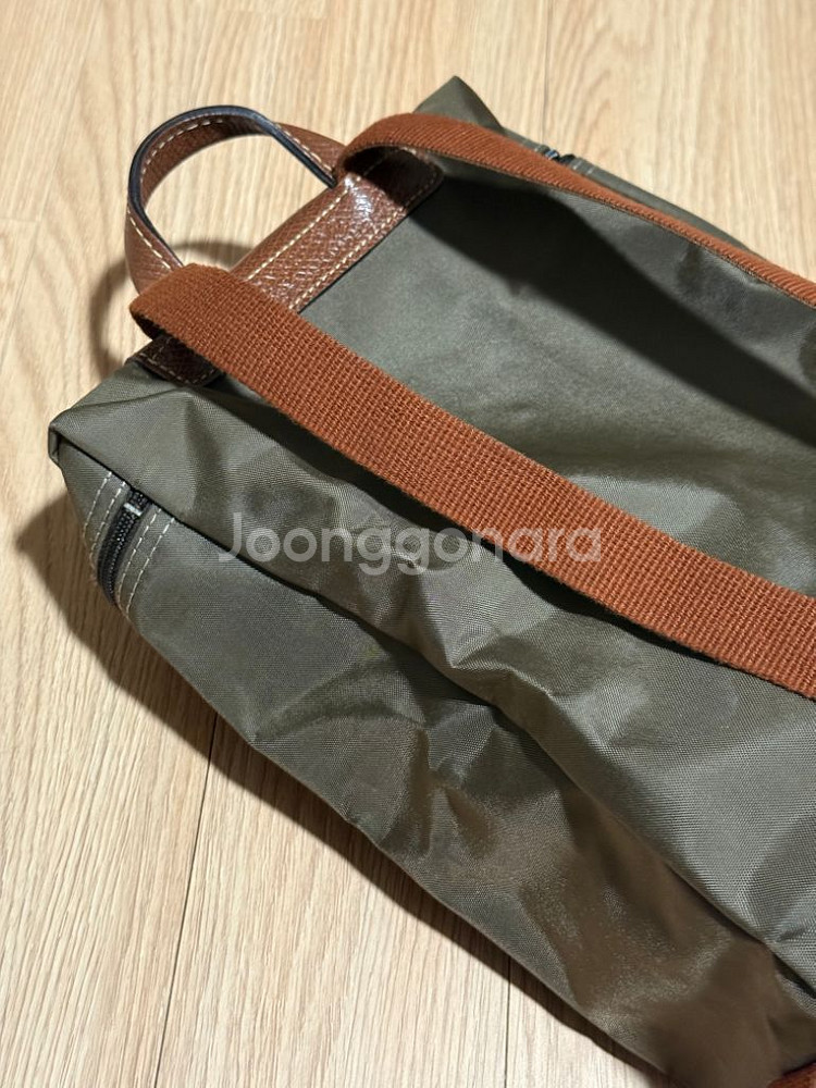 롱샴 사각 지퍼 백팩 르 플리아쥬 뀌르--3