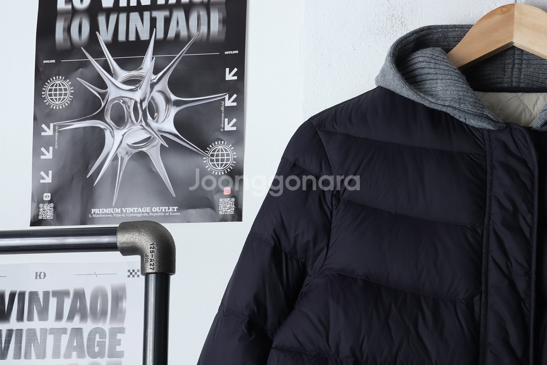 W(S-M) 발렌시아 패딩 점퍼자켓 네이비 덕다운--2