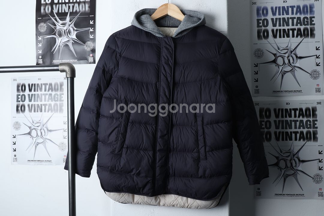 W(S-M) 발렌시아 패딩 점퍼자켓 네이비 덕다운--1