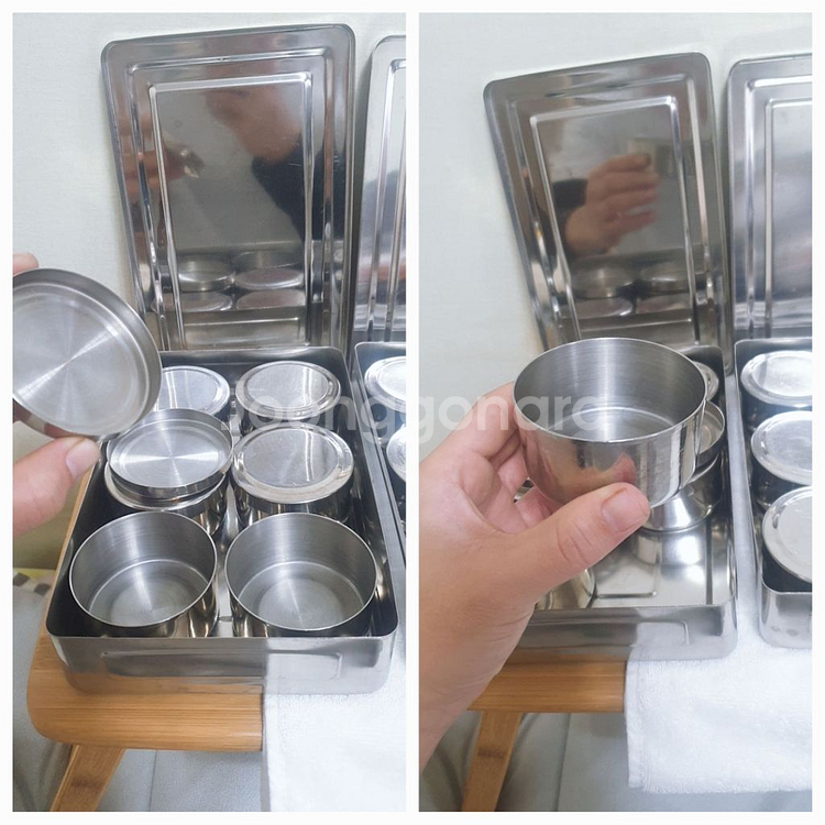 스텐 도시락통 , 밧드 분리용기--2