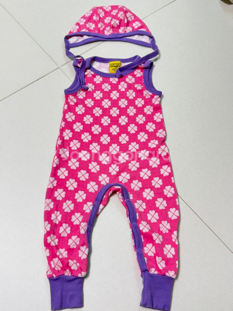 던스스웨덴 핑크 클로버 덩가리 68 + 보넷 47--0