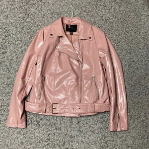 베이비핑크 에코레더 오버핏 자켓