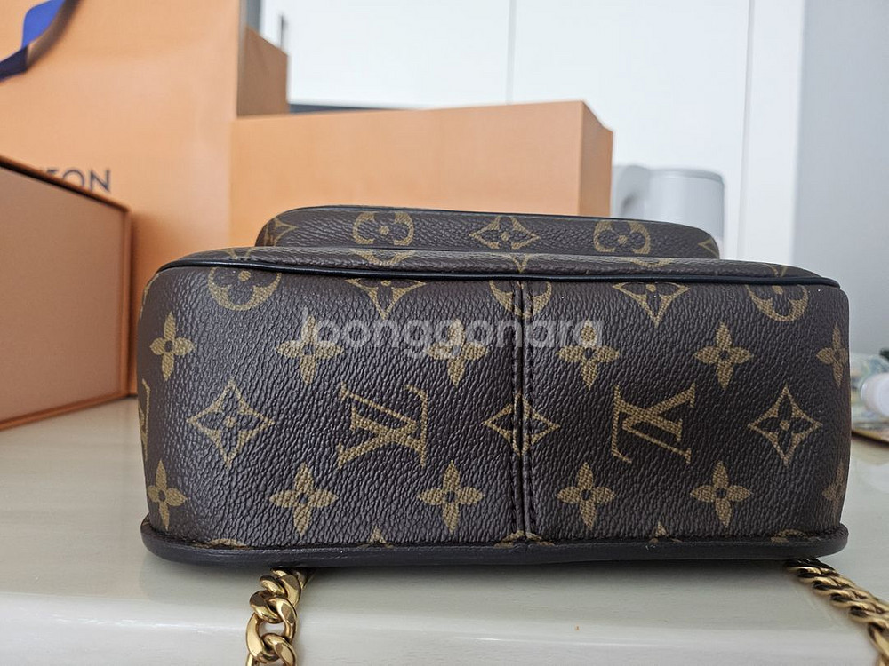 M45592 모노그램 캔버스 파시 금장 체인 숄더백--3
