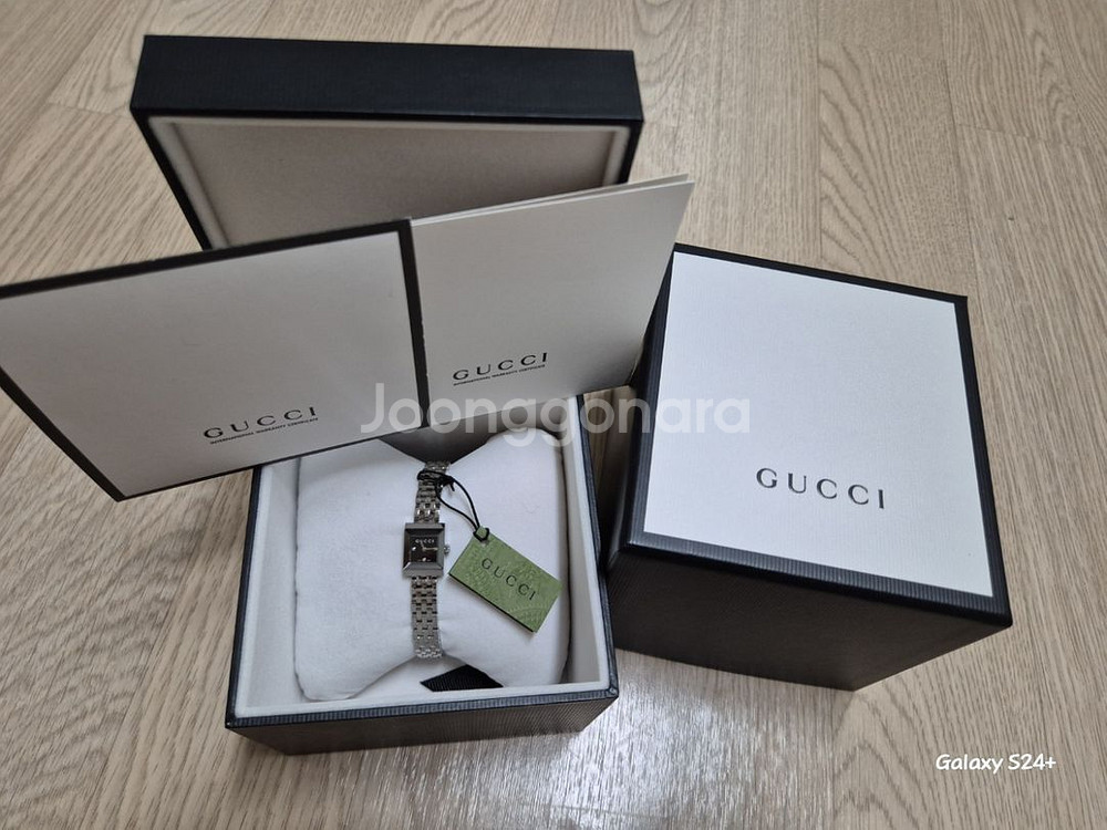 GUCCI G-프레임 다이아몬드 블랙 메탈 여성시계--0
