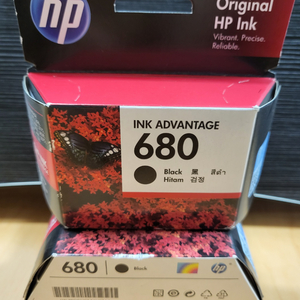 HP 블랙 잉크 680 미사용품 3개