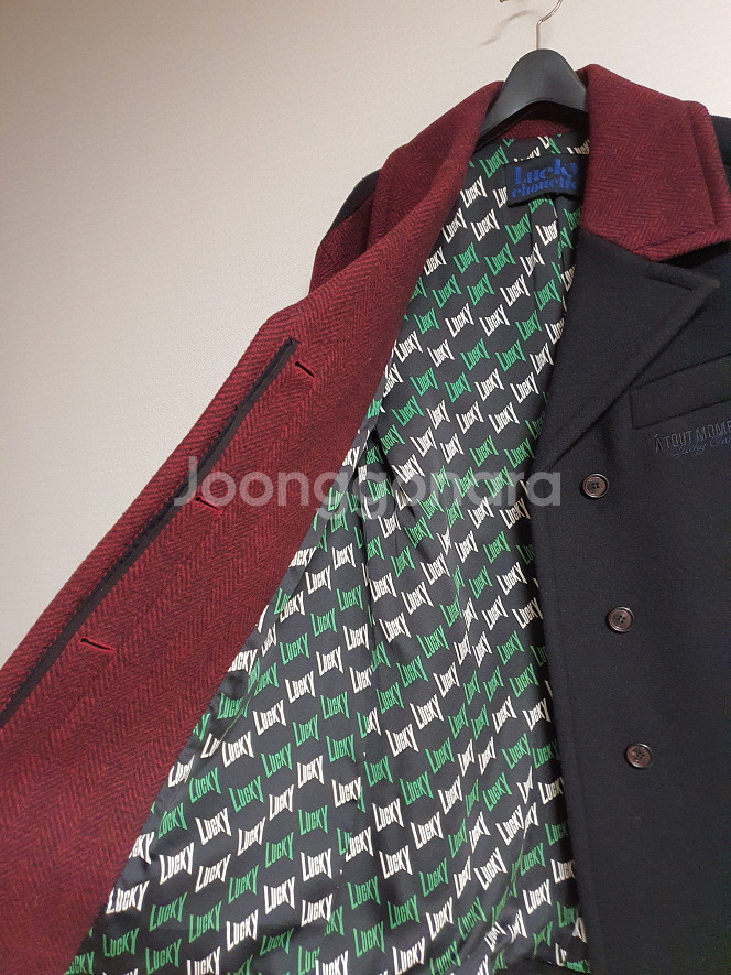 럭키슈에뜨 컬러 블록 코트 36 사이즈--6