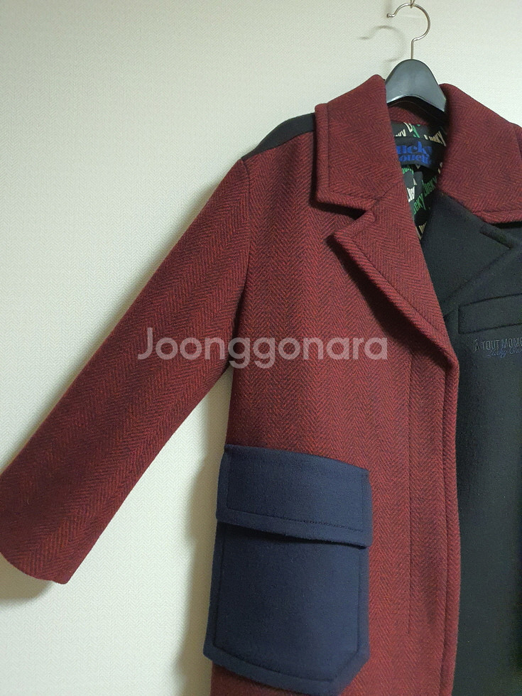 럭키슈에뜨 컬러 블록 코트 36 사이즈--7