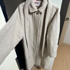 ((3월까지))벨트 롱코트(아이보리)