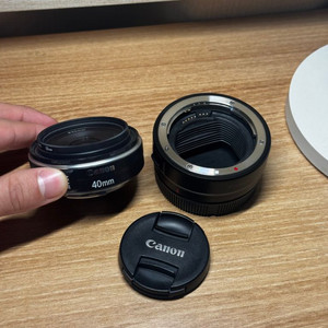캐논 40mm 렌즈 ,ef->rf 변환 어댑터팬케잌