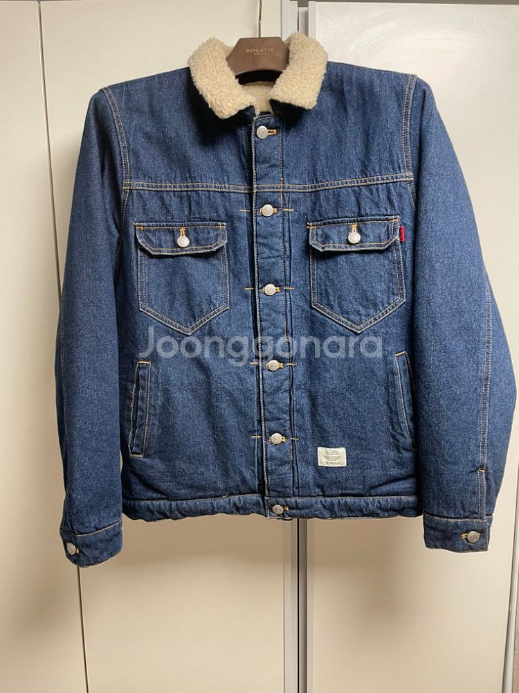 양털 데님 인디고 트러커 자켓 L 100--1