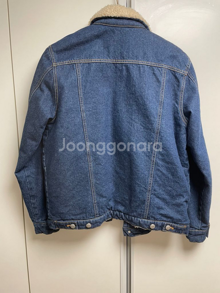 양털 데님 인디고 트러커 자켓 L 100--2