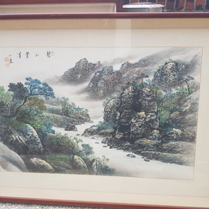 그림 산수화 골동품