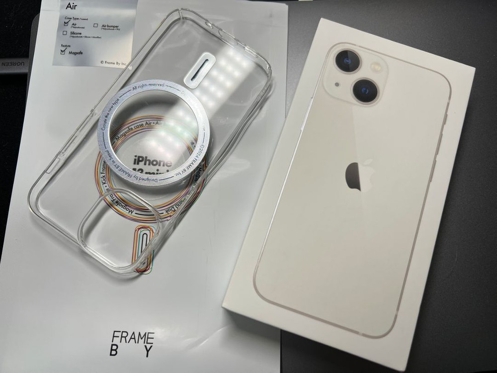 아이폰13미니256 스타라이트(배터리87%)+프레임바이--1