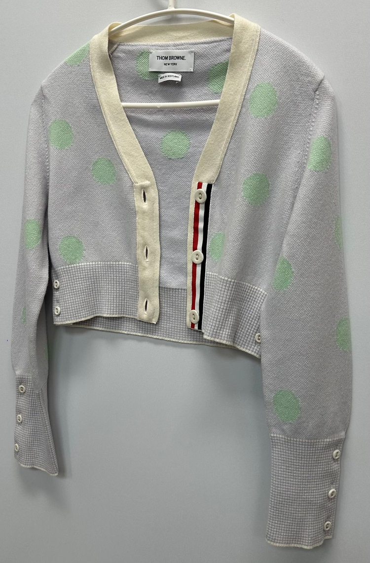 톰브라운 폴카 도트 크롭 캐시미어 가디건 ( 40 )--2