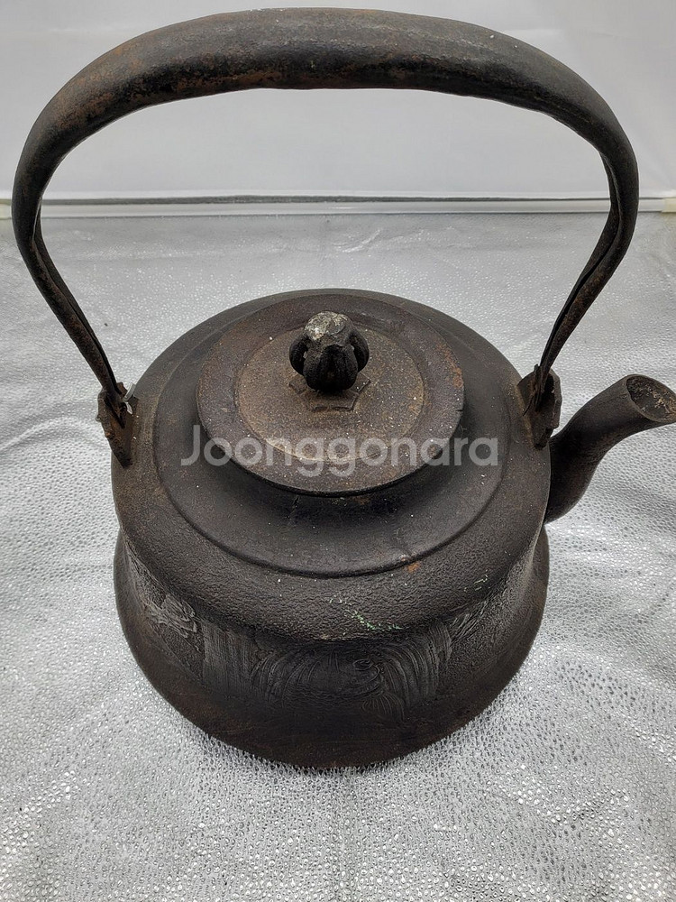 골동품 일본 주철 주전자 엔틱 드라마 영화 촬영 소품--3