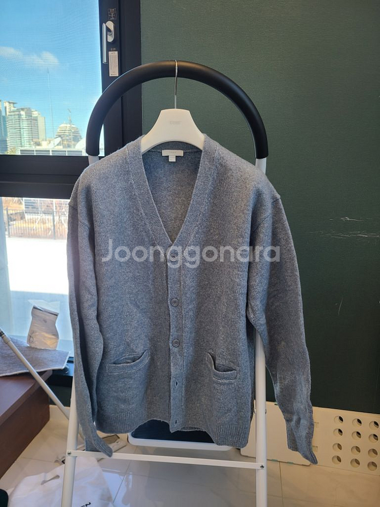 데이 에어 울 컴피 가디건 L사이즈 스카이블루--3